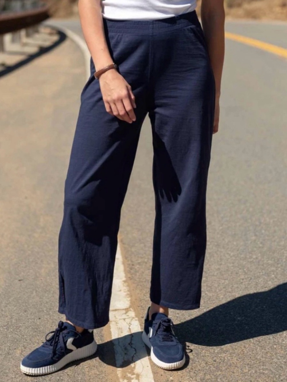 Mersea Navy Blue Traveler Cotton Pant